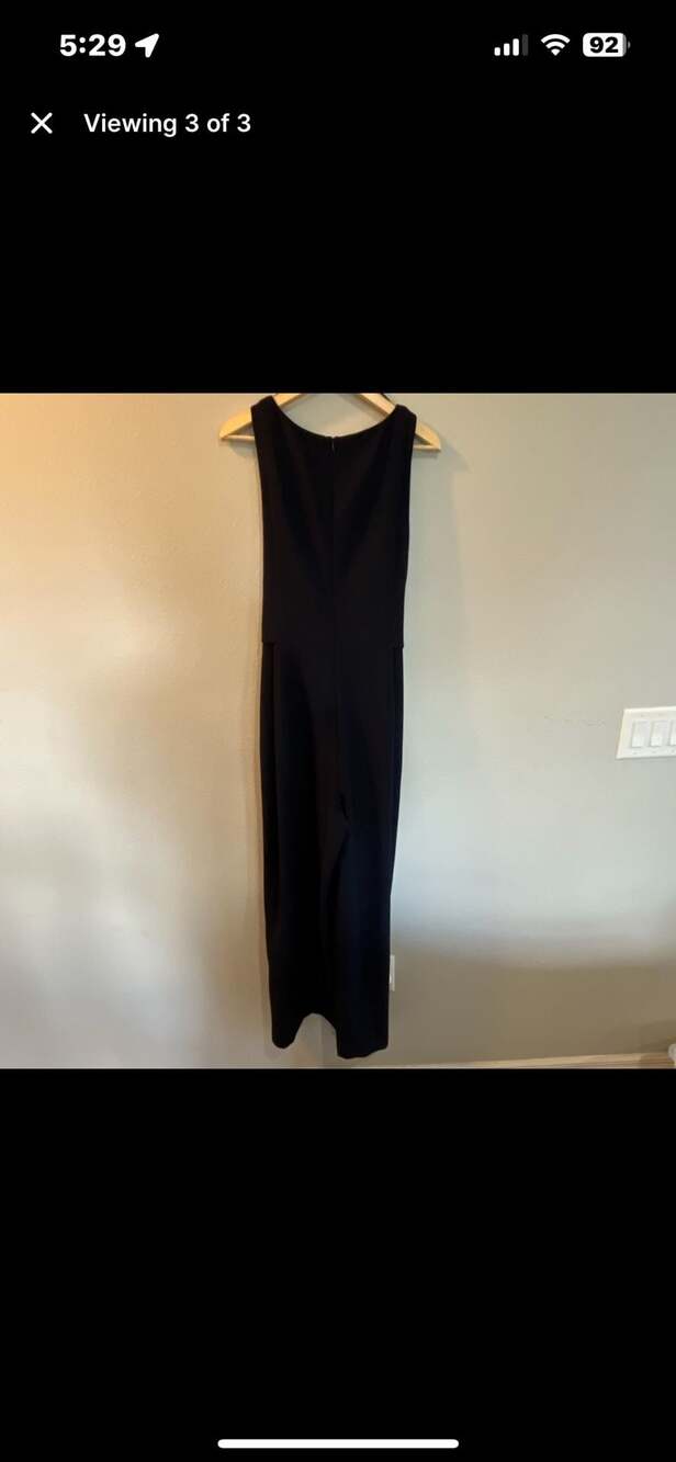 Vince Camuto Women's Black Tie-Front Wide-Leg V-Neck Sleeveless Jumpsuit Size 16 - Picture 2 of 4